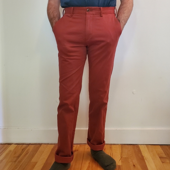 Burnt Orange Men's Chinos - Picture 3 of 4